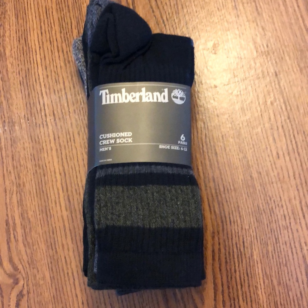 Timberland Men’s Cushioned Crew Socks Cotton Blend 6 Pairs Size 6-12